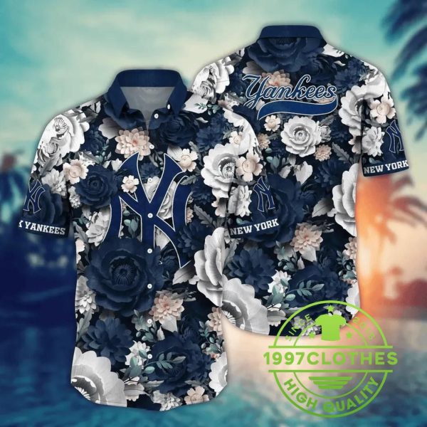 New York Yankees MLB Flower Aloha Hawaiian Shirt 3, MLB Hawaiian Shirt