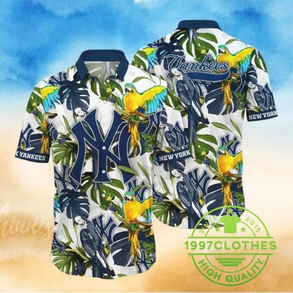 New York Yankees MLB Flower Hawaiian Shirt Great Gift For Fans, MLB Hawaiian Shirt