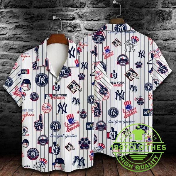 New York Yankees Major League Baseball Print Hawaiian Shirt, MLB Hawaiian Shirt