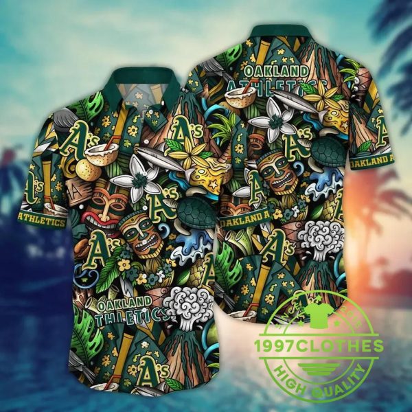 Oakland Athletics MLB Flower Aloha Hawaiian Shirt 1, MLB Hawaiian Shirt