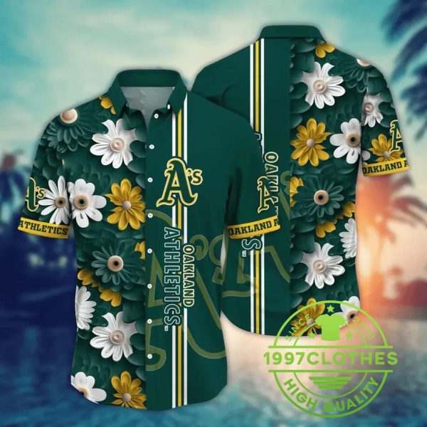 Oakland Athletics MLB Flower Aloha Hawaiian Shirt 10, MLB Hawaiian Shirt