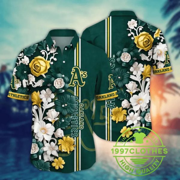 Oakland Athletics MLB Flower Aloha Hawaiian Shirt 15, MLB Hawaiian Shirt