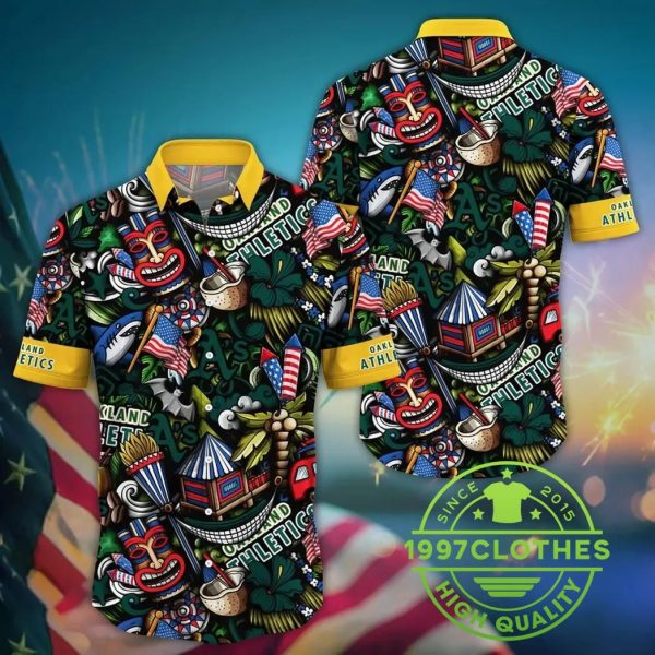 Oakland Athletics MLB Flower Aloha Hawaiian Shirt 16, MLB Hawaiian Shirt