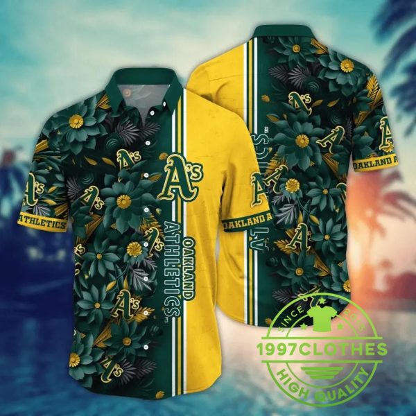 Oakland Athletics MLB Flower Aloha Hawaiian Shirt 3, MLB Hawaiian Shirt