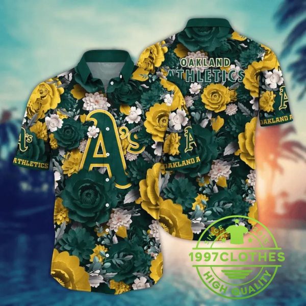 Oakland Athletics MLB Flower Aloha Hawaiian Shirt 4, MLB Hawaiian Shirt