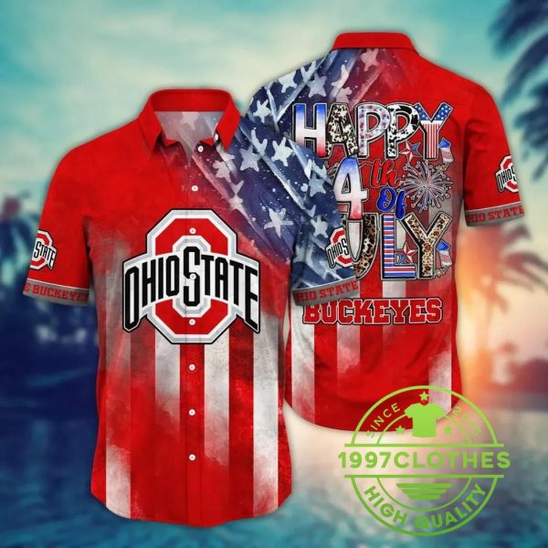 Ohio State Buckeyes Style Hot Trending Summer NCAA Aloha Hawaiian Shirt, Ohio State Buckeyes Hawaiian Shirt