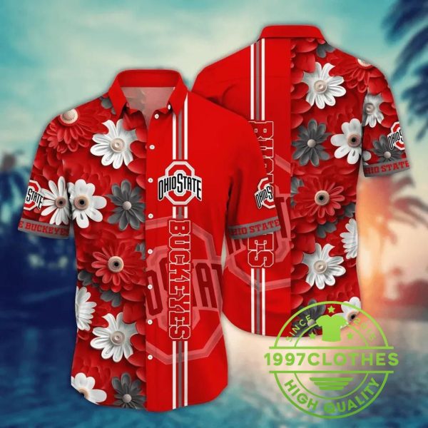 Ohio State Buckeyes Style Hot Trending Summer NCAA Flower Aloha Hawaiian Shirt 10, Ohio State Buckeyes Hawaiian Shirt