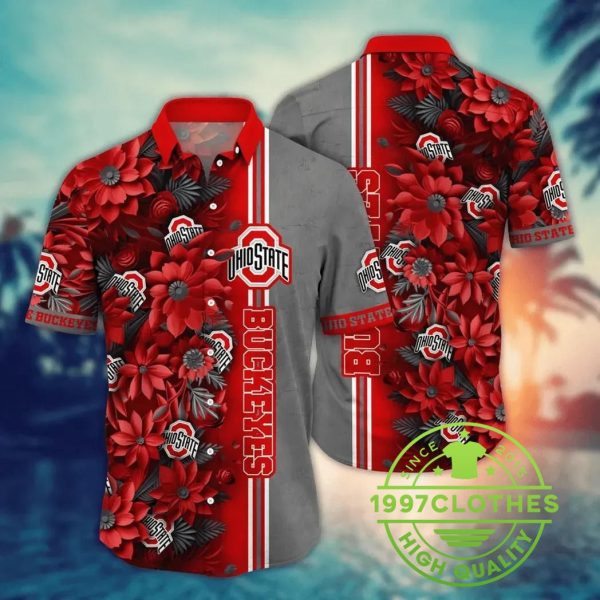 Ohio State Buckeyes Style Hot Trending Summer NCAA Flower Aloha Hawaiian Shirt 1, Ohio State Buckeyes Hawaiian Shirt