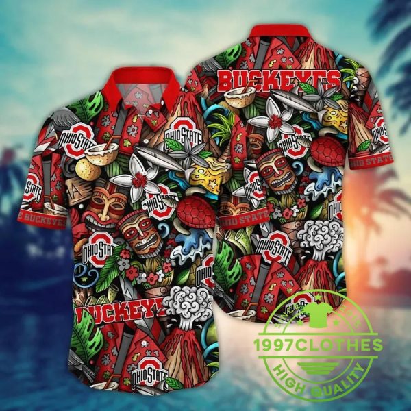 Ohio State Buckeyes Style Hot Trending Summer NCAA Flower Aloha Hawaiian Shirt 2, Ohio State Buckeyes Hawaiian Shirt