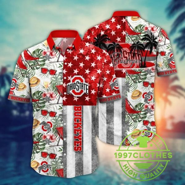 Ohio State Buckeyes Style Hot Trending Summer NCAA Flower Aloha Hawaiian Shirt 6, Ohio State Buckeyes Hawaiian Shirt