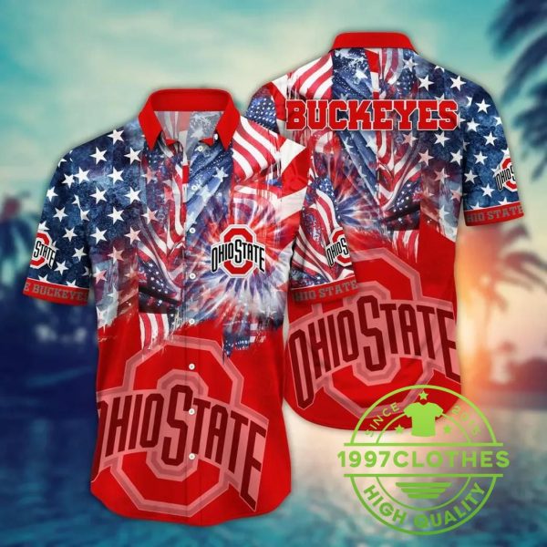 Ohio State Buckeyes Style Hot Trending Summer NCAA Flower Aloha Hawaiian Shirt 7, Ohio State Buckeyes Hawaiian Shirt