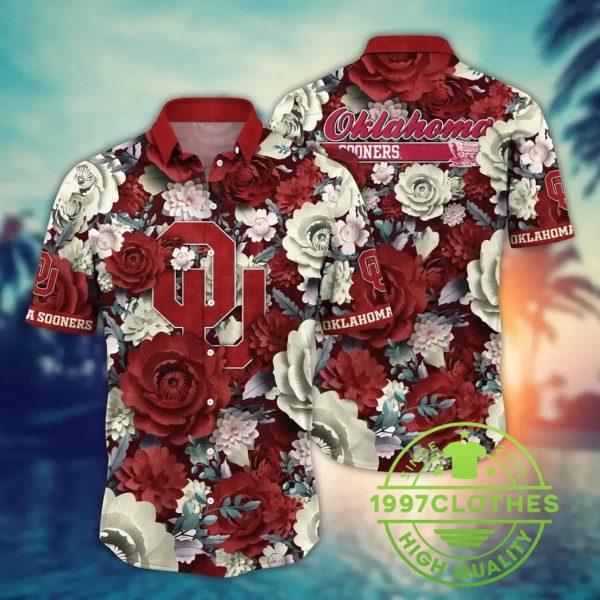 Oklahoma Sooners NCAA Flower Aloha Hawaiian Shirt, Oklahoma Sooners Hawaiian Shirt