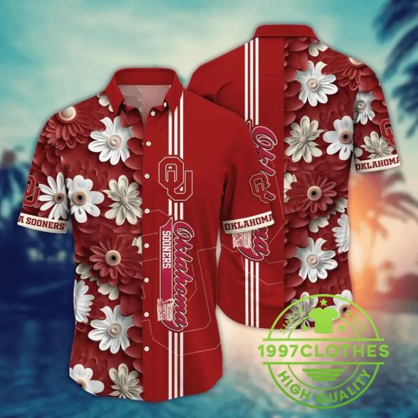 Oklahoma Sooners Style Hot Trending Summer NCAA Flower Aloha Hawaiian Shirt, Oklahoma Sooners Hawaiian Shirt