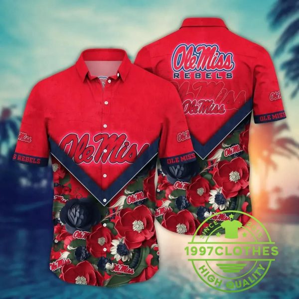 Ole Miss Rebels NCAA Flower Aloha Hawaiian Shirt, Ole Miss Rebels Hawaiian Shirt