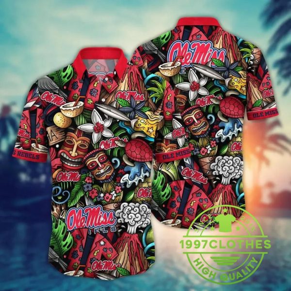 Ole Miss Rebels NCAA Flower Aloha Hawaiian Shirt 3, Ole Miss Rebels Hawaiian Shirt