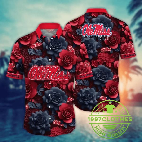 Ole Miss Rebels NCAA Flower Aloha Hawaiian Shirt 4, Ole Miss Rebels Hawaiian Shirt