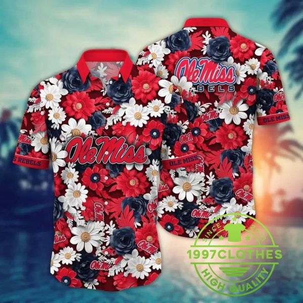 Ole Miss Rebels NCAA Flower Aloha Hawaiian Shirt 6, Ole Miss Rebels Hawaiian Shirt