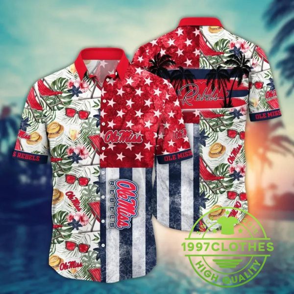 Ole Miss Rebels NCAA Flower Aloha Hawaiian Shirt 8, Ole Miss Rebels Hawaiian Shirt