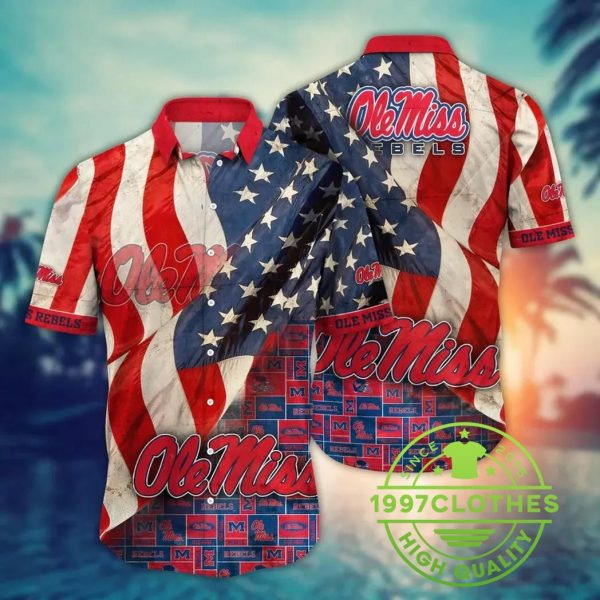 Ole Miss Rebels NCAA Flower Aloha Hawaiian Shirt 9, Ole Miss Rebels Hawaiian Shirt