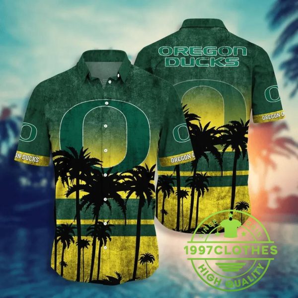 Oregon Ducks Aloha Hawaiian Shirt, Style Hot Trending Summer, Oregon Ducks Hawaiian Shirt