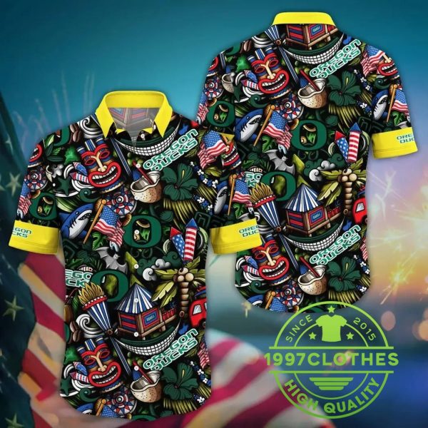 Oregon Ducks NCAA Flower Aloha Hawaiian Shirt 11, Oregon Ducks Hawaiian Shirt