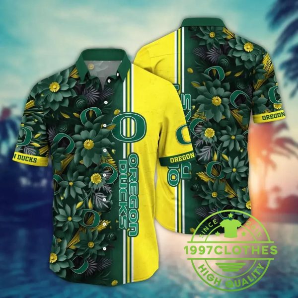 Oregon Ducks NCAA Flower Aloha Hawaiian Shirt 1, Oregon Ducks Hawaiian Shirt