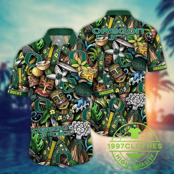 Oregon Ducks NCAA Flower Aloha Hawaiian Shirt 3, Oregon Ducks Hawaiian Shirt