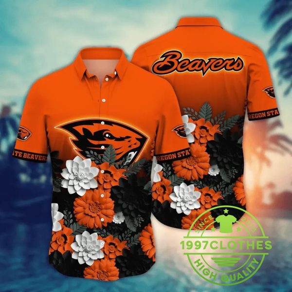 Oregon State Beavers NCAA Flower Aloha Hawaiian Shirt 10, Oregon State Beavers Hawaiian Shirt