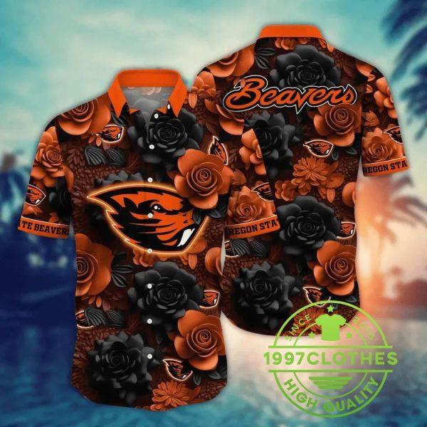 Oregon State Beavers NCAA Flower Aloha Hawaiian Shirt 4, Oregon State Beavers Hawaiian Shirt