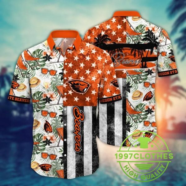 Oregon State Beavers NCAA Flower Aloha Hawaiian Shirt 9, Oregon State Beavers Hawaiian Shirt