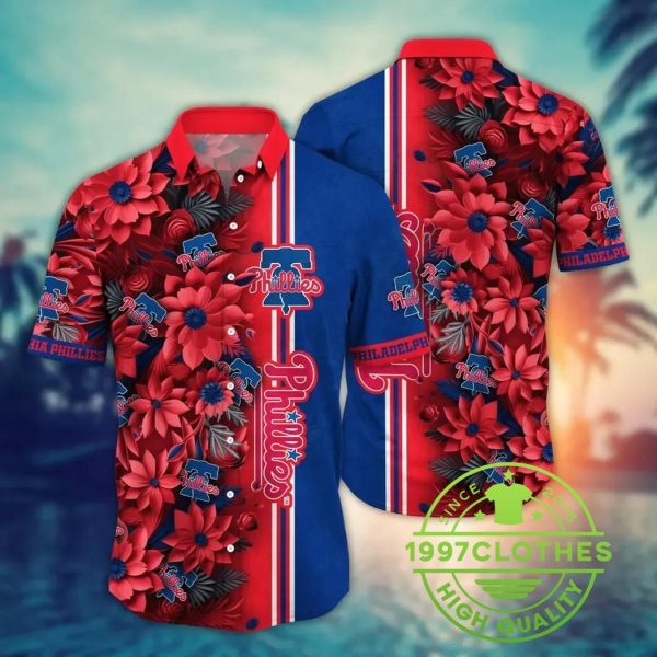 Philadelphia Phillies MLB Flower Aloha Hawaiian Shirt, MLB Hawaiian Shirt