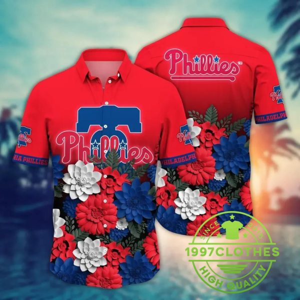 Philadelphia Phillies MLB Flower Aloha Hawaiian Shirt 12, MLB Hawaiian Shirt