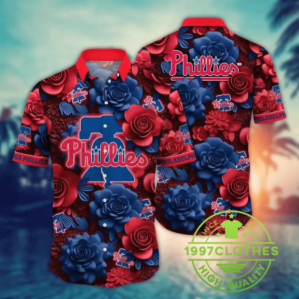 Philadelphia Phillies MLB Flower Aloha Hawaiian Shirt 15, MLB Hawaiian Shirt