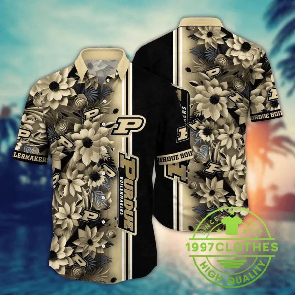 Purdue Boilermakers NCAA Flower Aloha Hawaiian Shirt 1, Purdue Boilermakers Hawaiian Shirt