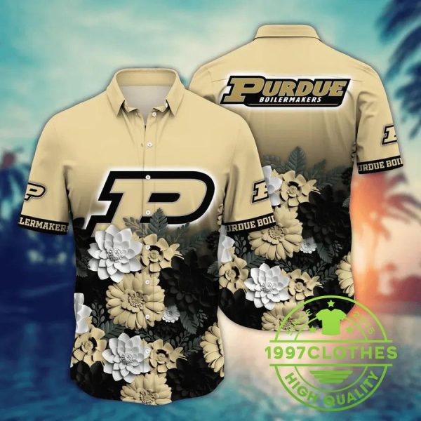 Purdue Boilermakers NCAA Flower Aloha Hawaiian Shirt 10, Purdue Boilermakers Hawaiian Shirt