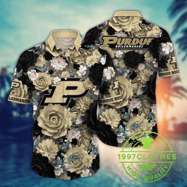 Purdue Boilermakers NCAA Flower Aloha Hawaiian Shirt, Purdue Boilermakers Hawaiian Shirt