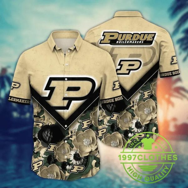 Purdue Boilermakers NCAA Flower Aloha Hawaiian Shirt 2, Purdue Boilermakers Hawaiian Shirt