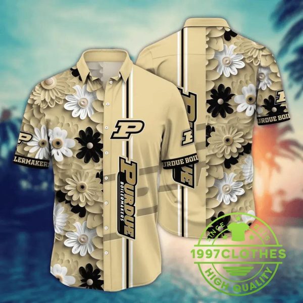 Purdue Boilermakers Style Hot Trending Summer NCAA Flower Aloha Hawaiian Shirt, Purdue Boilermakers Hawaiian Shirt