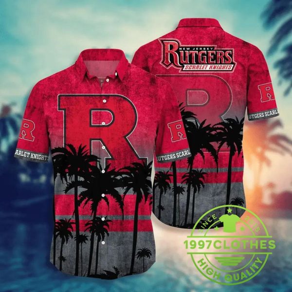 Rutgers Scarlet Knights Aloha Hawaiian Shirt, Rutgers Scarlet Knights Hawaiian Shirt