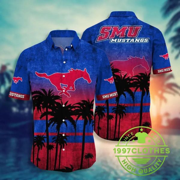 SMU Mustangs Aloha Hawaiian Shirt, Style Hot Trending Summer, SMU Mustangs Hawaiian Shirt