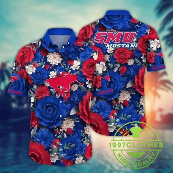 SMU Mustangs NCAA Flower Aloha Hawaiian Shirt 2, SMU Mustangs Hawaiian Shirt