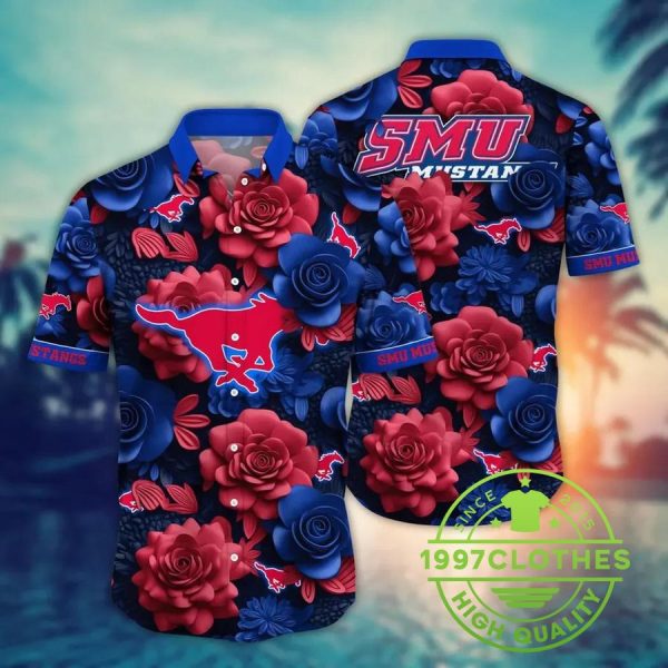 SMU Mustangs NCAA Flower Aloha Hawaiian Shirt 4, SMU Mustangs Hawaiian Shirt