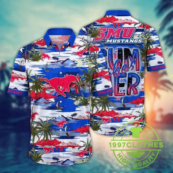 SMU Mustangs NCAA Flower Aloha Hawaiian Shirt 5, SMU Mustangs Hawaiian Shirt