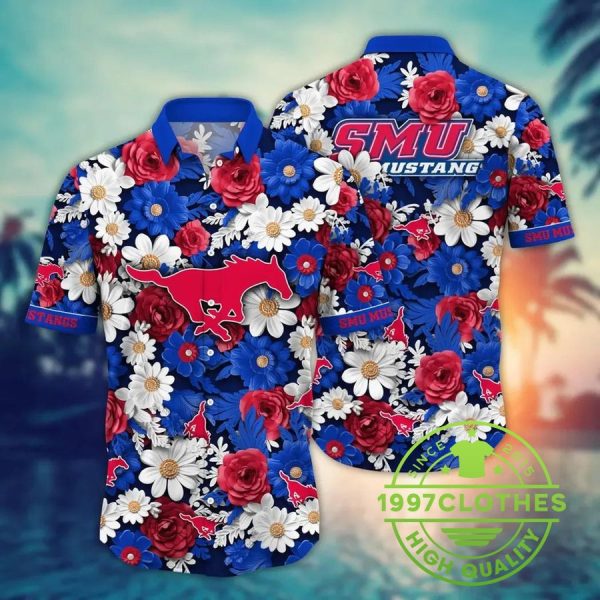 SMU Mustangs NCAA Flower Aloha Hawaiian Shirt 6, SMU Mustangs Hawaiian Shirt