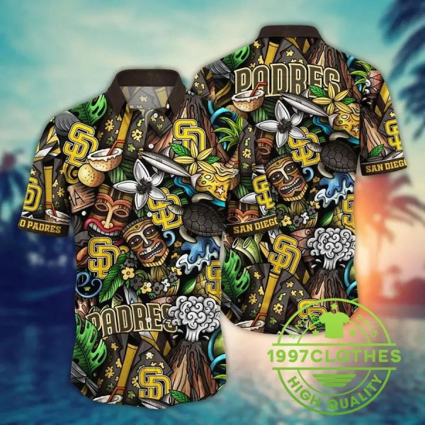 San Diego Padres MLB Flower Aloha Hawaiian Shirt 1, MLB Hawaiian Shirt