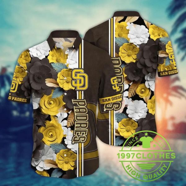 San Diego Padres MLB Flower Aloha Hawaiian Shirt 11, MLB Hawaiian Shirt