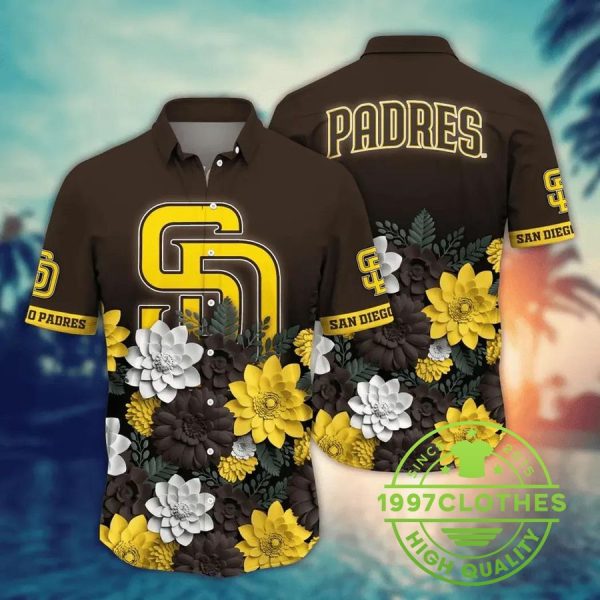 San Diego Padres MLB Flower Aloha Hawaiian Shirt 12, MLB Hawaiian Shirt