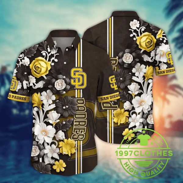 San Diego Padres MLB Flower Aloha Hawaiian Shirt 15, MLB Hawaiian Shirt