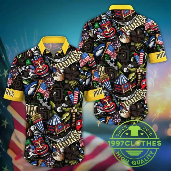 San Diego Padres MLB Flower Aloha Hawaiian Shirt 16, MLB Hawaiian Shirt