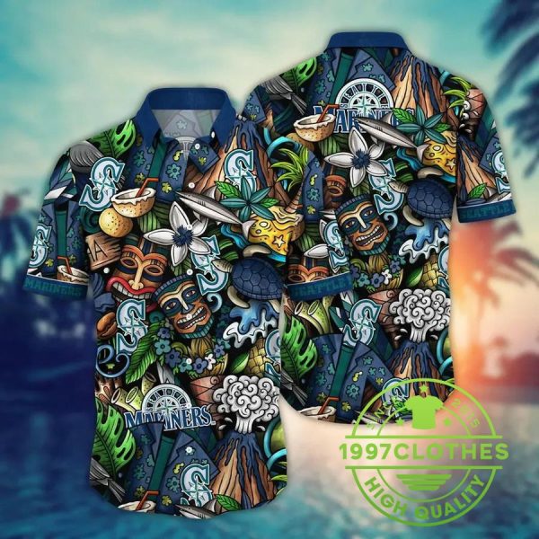 Seattle Mariners MLB Flower Aloha Hawaiian Shirt 1, MLB Hawaiian Shirt